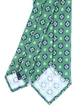 GEMINA unlined green tailored tie in linen/silk